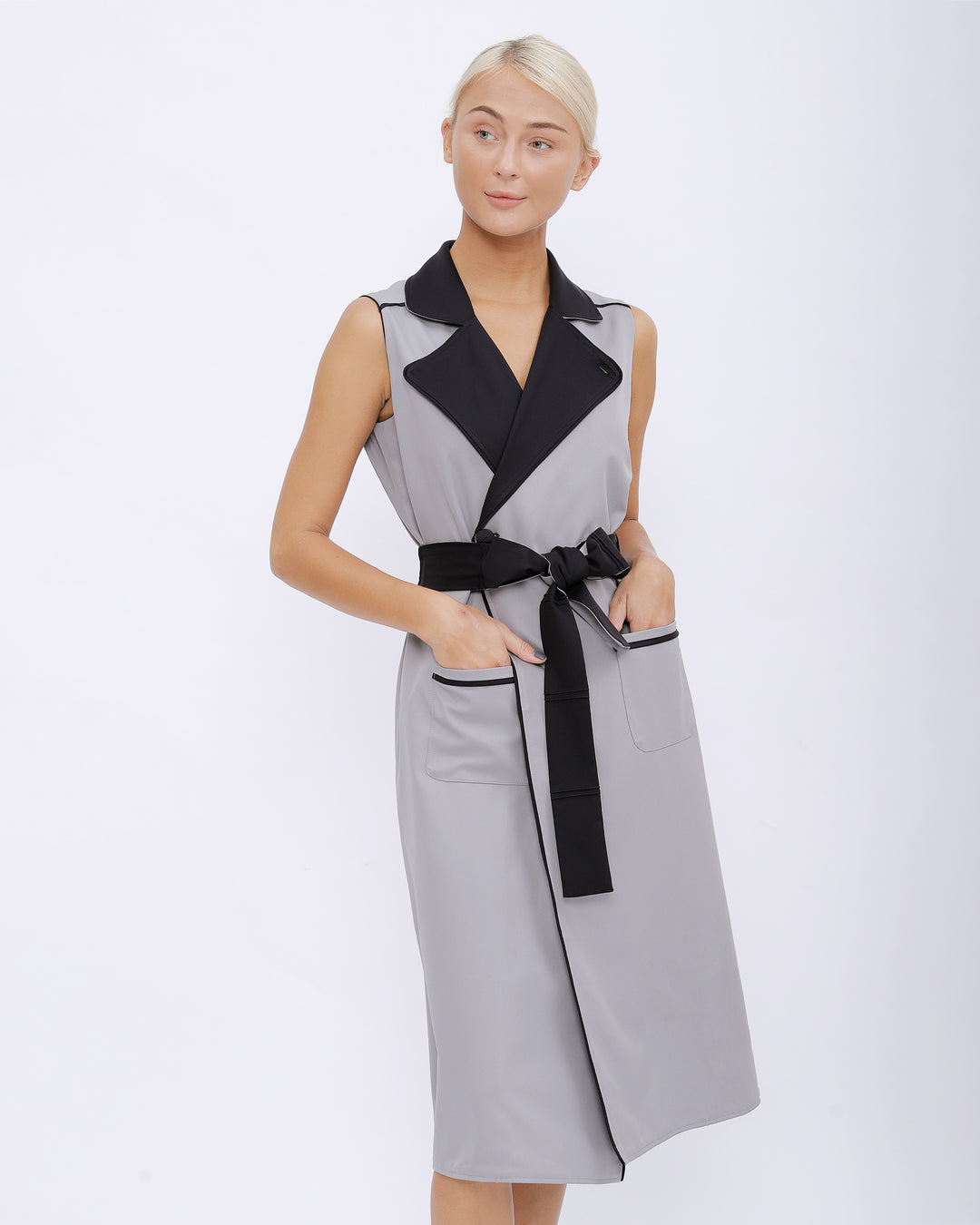 Sleeveless Coat Dress – L'AUBE BLANC
